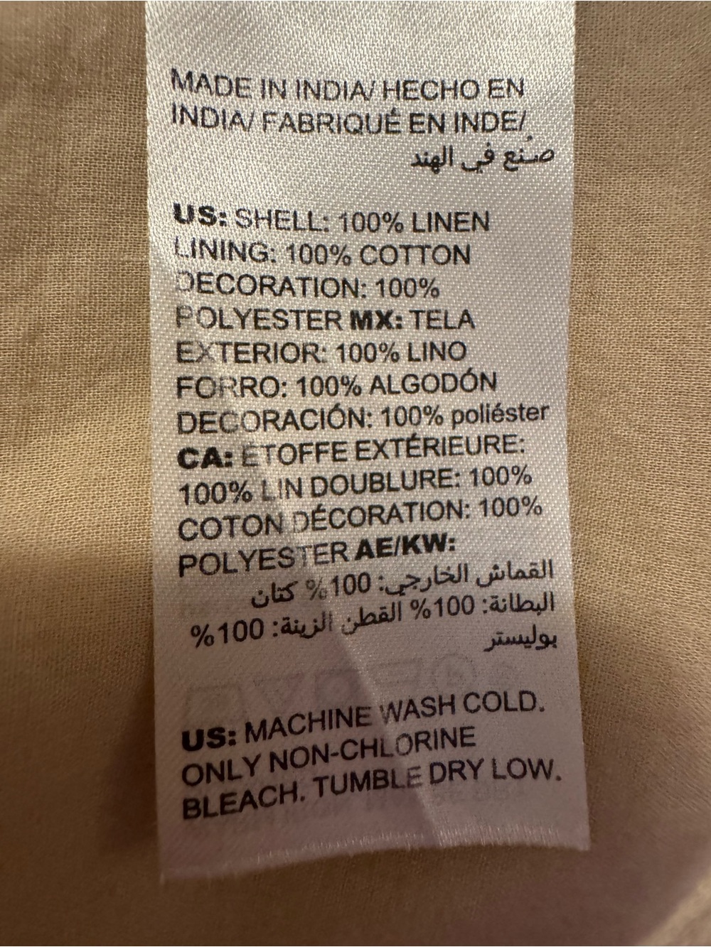Chico's Jacket 100% Linen Tan Open Jacket with Black Embroidery Chicos Size 3 - Picture 7 of 15